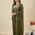 Mhendi embroidered crunchy silk kurta plazzo dupatta set