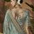 Designer sea green tissue fabric saree with green tissue blouse fabric