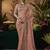Designer peach tissue fabric saree with peach tissue blouse fabric
