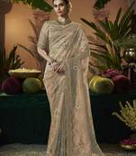 Designer gold tissue fabric saree with gold tissue blouse fabric