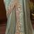 designer sea green soft jacquard fabric saree with maroon silk blend blouse fabric