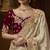 designer gold soft jacquard fabric saree with maroon silk blend blouse fabric