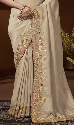 designer gold soft jacquard fabric saree with maroon silk blend blouse fabric 3