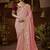 designer peaach soft jacquard fabric saree with maroon silk blend blouse fabric