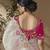 designer lavender viscose fabric saree with rani pink silk blend blouse fabric