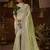 designer green jacquard fabric saree with green silk blend blouse fabric