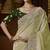designer green jacquard fabric saree with green silk blend blouse fabric