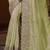 designer green jacquard fabric saree with green silk blend blouse fabric