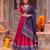 Women Bandhej Print Tasar Silk Lehenga Choli Set with Gamthi Embroidery Blouse - Free Size