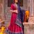 Women Bandhej Print Tasar Silk Lehenga Choli Set with Gamthi Embroidery Blouse - Free Size