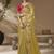 designer lamon viscose fabric saree with rani pink silk blend blouse fabric