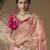 designer pink viscose fabric saree with rani pink silk blend blouse fabric