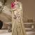 designer gold viscose fabric saree with rani pink silk blend blouse fabric