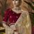 designer gold soft jacquard fabric saree with maroon silk blend blouse fabric