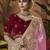 designer pink soft jacquard fabric saree with maroon silk blend blouse fabric