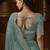 Designer green tissue fabric saree with green tissue blouse fabric