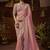 Designer peach tissue fabric saree with peach tissue blouse fabric