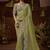 Designer green tissue fabric saree with green tissue blouse fabric