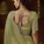 Designer green tissue fabric saree with green tissue blouse fabric