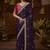 designer purple satin fabric saree with rani pink silk blend blouse fabric
