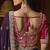 designer purple satin fabric saree with rani pink silk blend blouse fabric