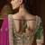 designer pink satin fabric saree with green silk blend blouse fabric
