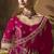 Designer rani pink satin fabric saree with rani pink satin blouse fabric