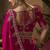 Designer rani pink satin fabric saree with rani pink satin blouse fabric