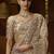 Designer chiku tissue fabric saree with chiku tissue blouse fabric