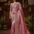Designer pink tissue fabric saree with pink tissue blouse fabric