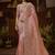 Designer peach tissue fabric saree with peach tissue blouse fabric
