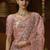 Designer peach tissue fabric saree with peach tissue blouse fabric