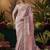 designer pink silk blend fabric saree with pink silk blend blouse fabric
