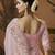 designer pink silk blend fabric saree with pink silk blend blouse fabric