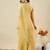 Yellow embroidered crunchy silk kurta plazzo dupatta set
