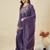 Purple embroidered crunchy silk kurta plazzo dupatta set