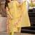 yellow embroidered chanderi silk kurta pant dupatta set
