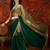 Green tissue satin embellished saree with unstitched blouse piece.