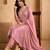 Pink embroidered silk blend kurta pant dupatta set