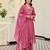 Pink embroidered silk blend kurta pant dupatta set