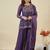 Purple embroidered crunchy silk kurta plazzo dupatta set