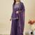 Purple embroidered crunchy silk kurta plazzo dupatta set