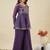 Purple embroidered crunchy silk kurta plazzo dupatta set