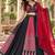 Women's Black And Red Real Mirror With Printed Work Navratri Lehenga Choli