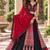 Women's Black And Red Real Mirror With Printed Work Navratri Lehenga Choli