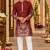 Maroon Cotton Woven Work Straight Kurta