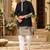 Black Silk Blend Woven Work Straight Kurta