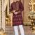 Brown Silk Blend Woven Work Straight Kurta