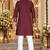 Brown Silk Blend Woven Work Straight Kurta