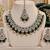 Green mehandi-plated agate stone necklace set with earrings & maang tikka